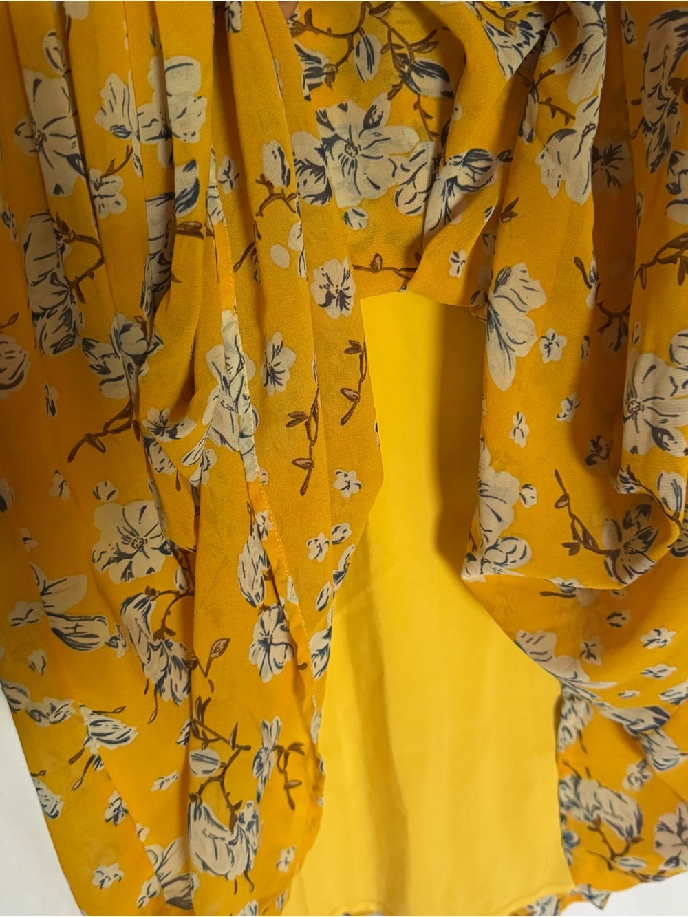 Dream Sister Jane Yellow Floral Belted Midi Dress - Size XS - Picture 8 of 9